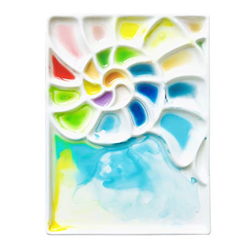 Bower Bird Porcelain Watercolor Palette Conch Artist Professional Ceramic Palette (Ceramics)