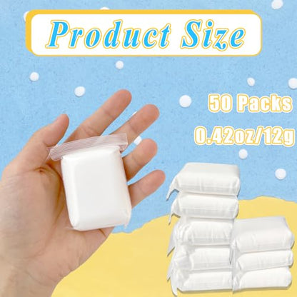 50 Pack White Air Dry Foam Clay,Soft Magic Modeling Clay,Super Light Air Dry Clay for Kids,Arts Craft,Gifts - color: 50-White