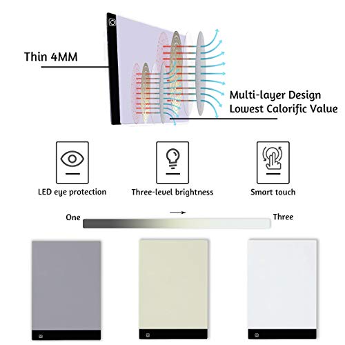 LIRUNQIU A3 Diamond Painting LED Light Pad Kit | Includes storage case, pens, stand, pad board. Ideal for adults, full drill diamond art. Complete 5D tool set. - size: A3
