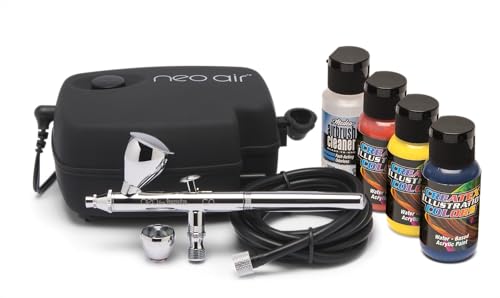 Neo for Iwata CN Gravity Feed Airbrush Kit for Beginners, DIY Painting, Crafts, Hobby Airbrushing