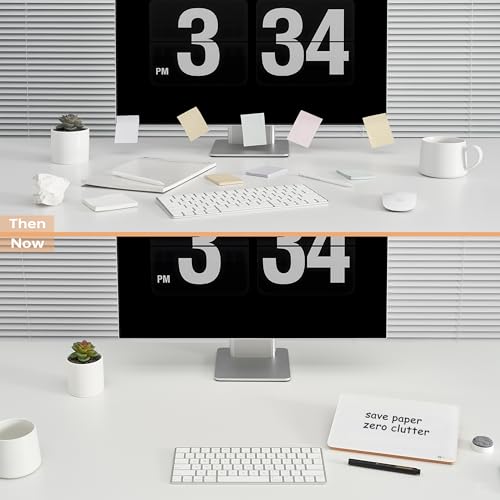 Yeoux Desktop Glass Whiteboard with Reversible Wood Stand 6.7"x9.5" - color: Beech-white Horizontal