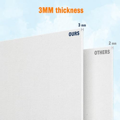 12x16 Canvas for Painting - Artist-Grade Blank Canvases Boards & Panels, Premium White Flat Canvas Bundle forAdults （6pack） - size: 12*16-6