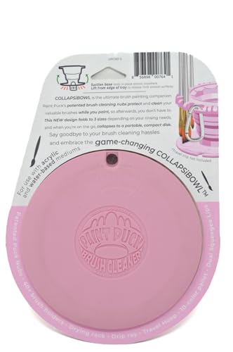 Paint Puck CollapsiBowl Paint Brush Cleaner Rinse Cup, Pink - color: Pink, size: Collapsible
