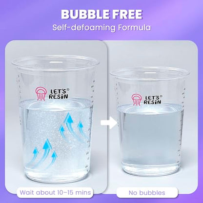 LET'S RESIN 34oz Crystal Clear Epoxy Resin, Casting Resin for Beginners | 2 Part Resin and Hardener for Crafts, Bubble Free & Low Odor, Anti-Yellowing, Casting Molds, Jewelry, Art, Easy to Mix - size: 34oz
