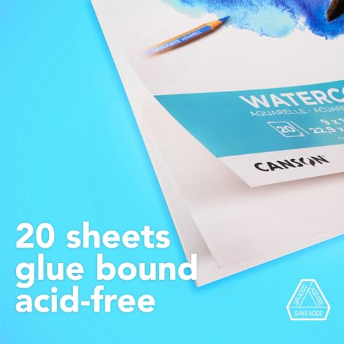 Canson Graduate Watercolor Pad, Foldover, 11x14 inch, 20 Sheets | Artist Paper for Adults and Students - Painting, Gouache, Mixed Media and Ink - size: 11x14 inch
