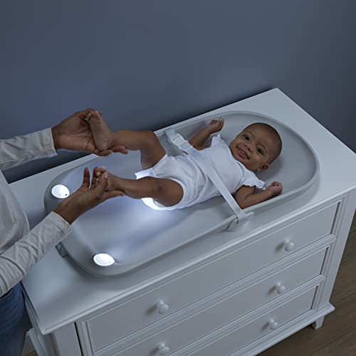 Contours Glow Motion Sensing Light Up Waterproof Wipeable Baby Diaper Changing Pad for Dresser or Table, Adjustable Brightness for Nighttime Change, Easy to Clean Surface, Soft & Comfortable Foam - style: Changing Pad
