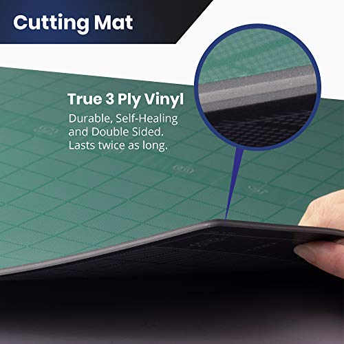 Pacific Arc Double Sided Self Healing Vinyl Rotary Cutting Mat - Thick & Durable for Sewing & Scrapbook Paper (18"x24") - size: 18"x24"