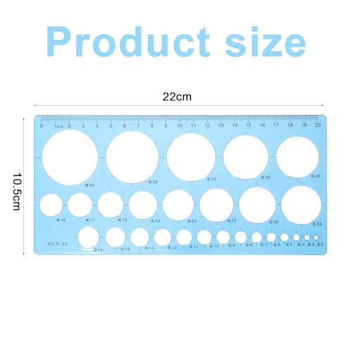 Circle Template Circle Stencil Circle Template for Drawing Circle Stencils Geometric Stencils Round Drawing Templates Plastic Transparent Ruler for School Office Supplies 2pcs