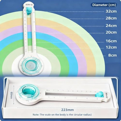 Circle Cutter, Adjustable Circle Paper Cutter with 1 Replacement Blades, Cutting Diameter 8-32cm, Circular Rotary Cutter for Paper Crafts, Paper Trimmer for DIY Craft Scrapbooking Card Making