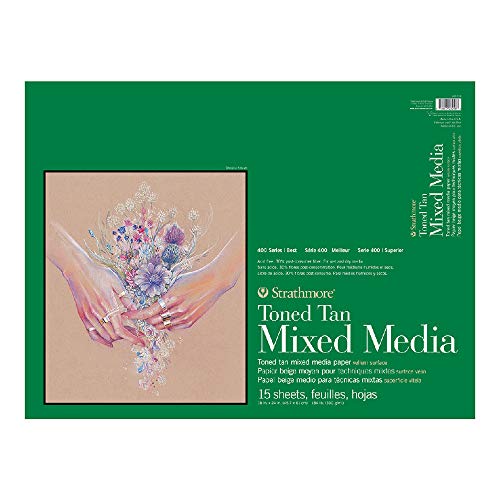 Strathmore 400 Series Toned Tan Mixed Media Pad, 18"x24" Glue Bound, 15 Sheets per Pad - color: Toned, size: 18 x 24 inches