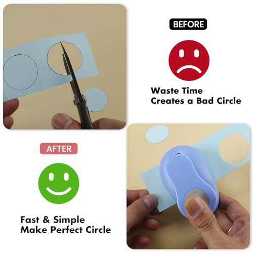 5/8 Inch Circle Punch - Creates Perfect Circles Every Time, Handmade Scrapbooking Tool for Card Making, DIY Photo Albums, Invitations & Decorations - size: 5/8 Inch
