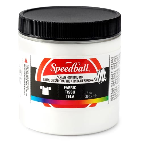 Speedball Fabric Screen Printing Ink, 8-Ounce, White for T-Shirt and Silkscreen Printmaking - color: White, size: 8 fl oz