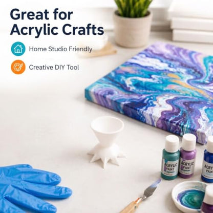 White Paint Pouring Split Cup Strainer Tool for Fluid Art | DIY Acrylic Crafts, Paint Strainer, Fluid Art Tool, Pouring Cup, Craft Accessory