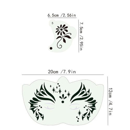 28 pcs Face Paint Stencils Kits Face Painting Stencils Reusable | Reusable Face Tattoo Painting Templates for Kids - color: Mix03