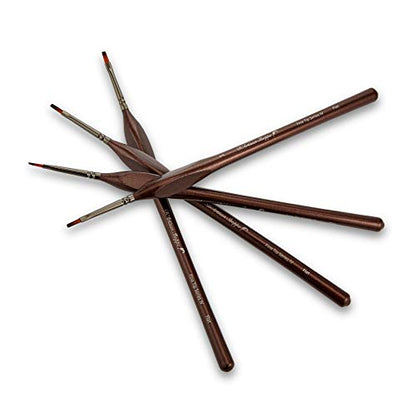 D'Artisan Shoppe Size 1 Detail Flat Miniature Paint Brushes 4pc Brush Set | Fine Tip Series: 4 synthetic #1 flat brushes, wood non-roll grip. Dry brushing miniatures, paint by number, craft - style: 4 pc Flat Tip (Size 1)