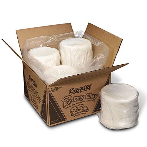 Crayola Air Dry Clay for Kids - White, 25lbs, Teacher Wishlist Supplies, Classroom Must Haves, Bulk Modeling Clay for Kids, No Bake, Sculpting & Molding Material - color: White, size: 25lb