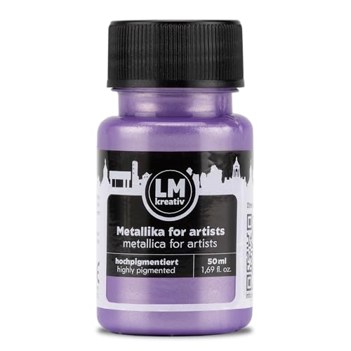 Metallic Acrylic Paint 1.69 fl oz - Violet - Premium Metallic Paint for Artists and Crafters. High Coverage, Lightfast & Durable. Ideal for Canvas, Wood, Ceramic & More - color: Violet
