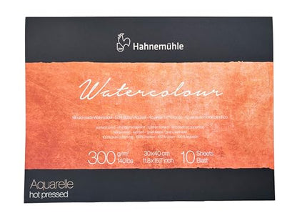 Hahnemuhle Collection Watercolor 300 Block Hot Pressed 11.8x15.7 Inches 300 GSM