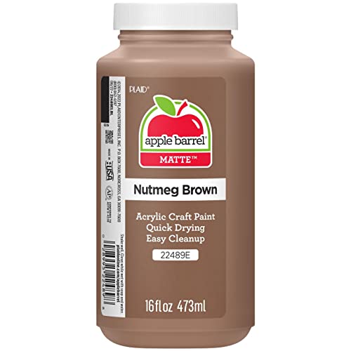 Apple Barrel Paint Acrylic, 16 oz, Nutmeg Brown - color: Nutmeg Brown, size: 16 Fl Oz (Pack of 1)