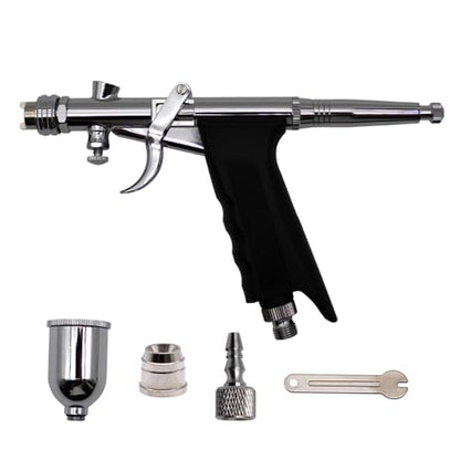 Uouteo Airbrush Kit, Airbrush Trigger Gun with 0.3mm Fan Spray Cap/Needles/Nozzles, 15 CC Cup for Painting Model Nails Cake Makeup - color: 217BA 0.3mm Airbrush Kit