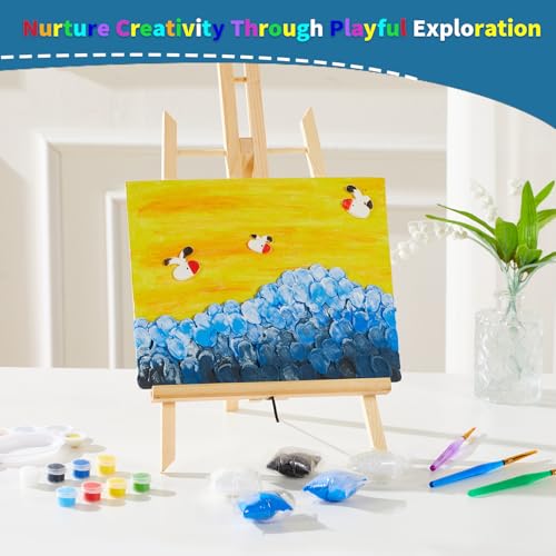 DIY Canvas Painting Kit with Clay, 3 Blank 8x10 Inch Canvas Panels, 5 Packs of Clay, 8 Vibrant Acrylic Paint Colors, and 3 Brushes, Creative Art Kit for DIY Projects & Crafting Fun - size: 8"x10"(3-Pack), style: DIY Clay