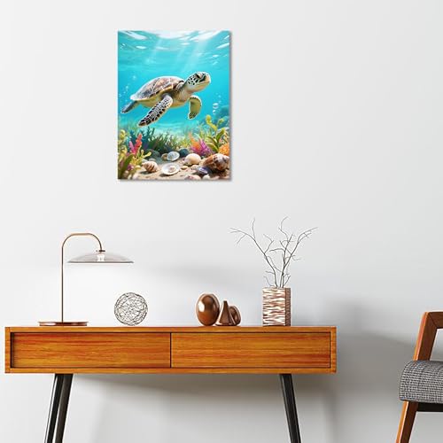 Muzagroo Art 5D Diamond Paintings Kits for Adults Sea Turtle Round Full Drill Diamonds Art Kits for Beginners Diamond Art Paintings Gem Art Kits Diamond Dots 11.8x15.8in (Sea Turtle) - color: Sea Turtle 2