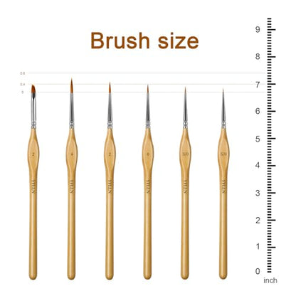6Pcs Miniature Paint Brushes Set with Triangular Handles - for Acrylics, Oils, Watercolors & Paint by Number, Figurine（2PACK） - size: 12PCS