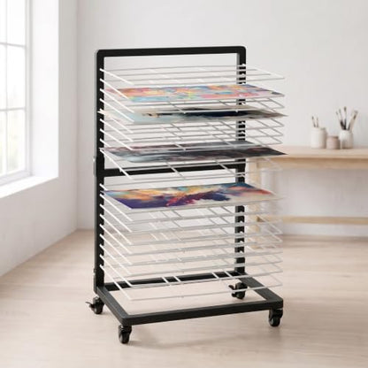 OFFICEROO Art Drying Rack for Classroom (Black/White) - color: Black&white