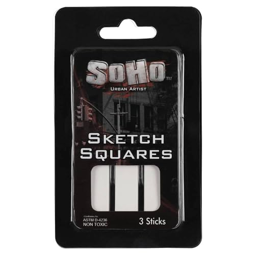 Soho Urban Artist Charcoal Sketch Squares - Drawing Charcoal for Artists, Students, Blending, Live Figure Drawing, & More! - [White - 108 Pack] - color: White, size: 108 Count (Pack of 1)