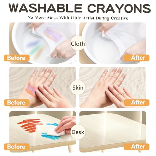 ENMY 48 Colors Gel Crayons, Twistable Non-Toxic Crayons Set, Washable Jumbo Crayons for Kids, DIY Craft Project, Art Supplies & Gifts - color: 48 Colors