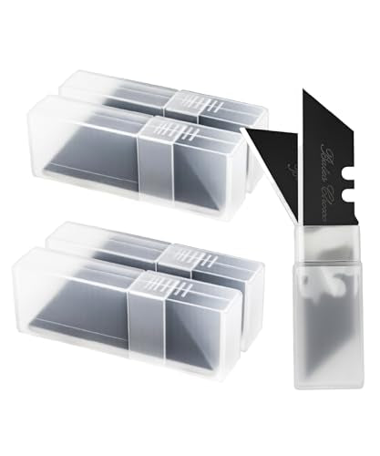 Bates- Utility Knife Blades, 40 Pack, Black, Replacement Blade for Box Cutters with Plastic Case - color: Black in Boxes, size: 40 Pack