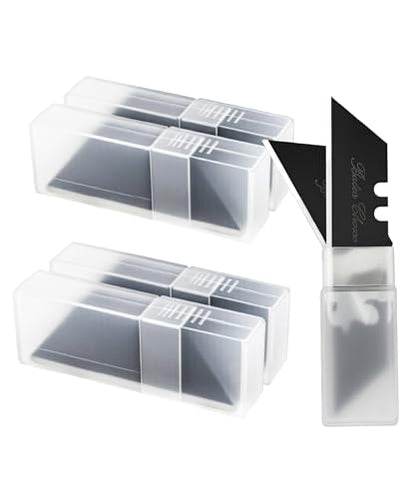 Bates- Utility Knife Blades, 40 Pack, Black, Replacement Blade for Box Cutters with Plastic Case - color: Black in Boxes, size: 40 Pack