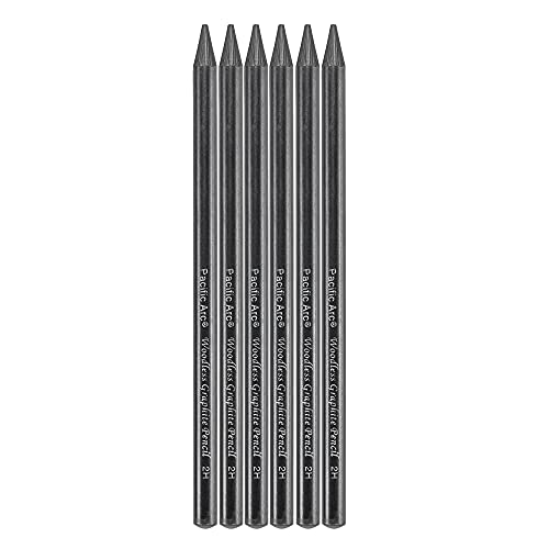 Pacific Arc Woodless Graphite Pencil 6 Pack Set, 2H, for Sketching, Drawing, Coloring and Art - color: 2H