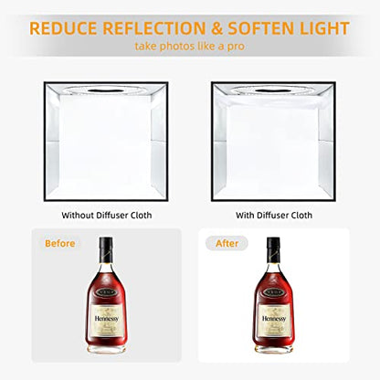 Lightdow 12"x12"x12" Photo Studio Light Box Photography with Desktop Tripod & 120 LEDs (CRI>95), 6 Backdrops - Portable/Dimmable Folding Shooting Tents for Toys/Jewelry/Watches/Cosmetics - size: 12"x12"x12"