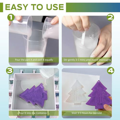 Silicone Mold Making Kit 84oz (42oz+42oz), 15A Super Elastic Liquid Silicone Rubber for Mold Maker, Fast Cure Translucent Platinum Silicone for Resin, Candle, Soap & DIY Casting Molds - size: 84 OZ-15A