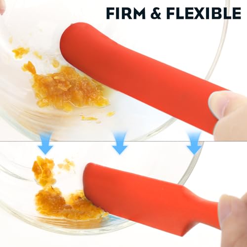 3pcs Silicone Jar Spatulas 10in Long Skinny Heat-Resistant, Narrow Spatula Set for Scraping Peanut Butter, Sourdough, Jam in Small Containers, Blenders & Baking (Black & Purple & Red) - color: Black & Purple & Red