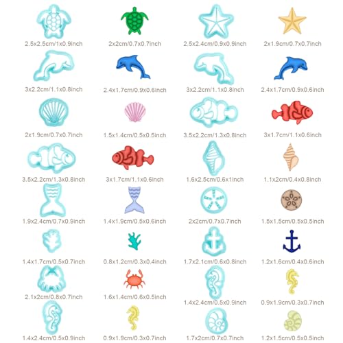 ORIGACH 16 Pcs Ocean Animal Clay Cutters Set | Turtle Starfish and More Sea life Shapes Polymer Clay Cutter for Earring Jewelry Making - style: Ocean Animal