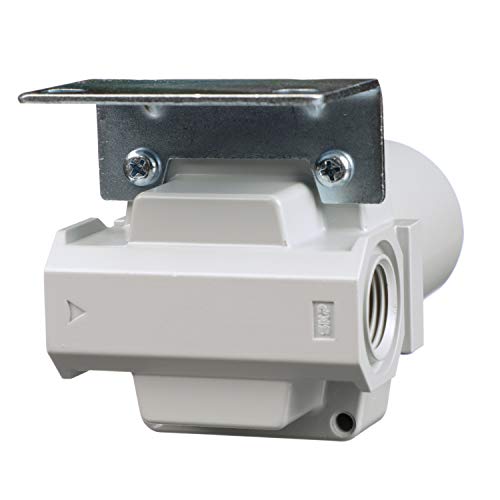 PneumaticPlus SAF400-N04BD-MEP Compressed Air Particulate Filter 1/2" NPT | 10 Micron Element, 211 SCFM, 1/2" NPT, Metal Bowl, Auto Drain, 250 PSI Max, Mounting Bracket Included - style: Metal Bowl - Auto Drain