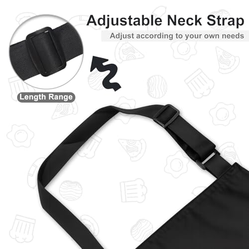 VALOME 2 Pack Kitchen Aprons with Pockets, Cooking Chef Apron for Men Women | Adjustable Neck Strap, Unisex Bib Soft Aprons, Cotton-Blend, for Grilling Cooking Gardening Baking - color: Pure Black & Black