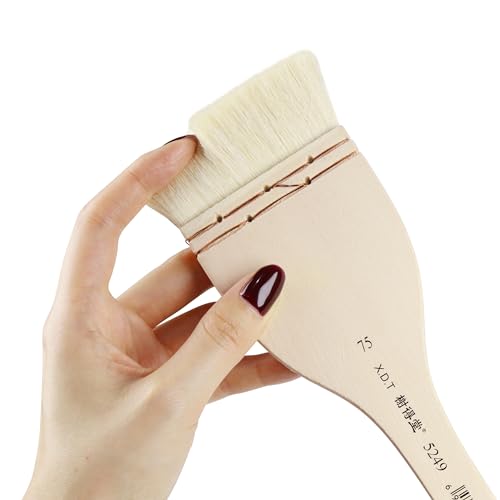 XDT#5249 Hake Artist Paint Brush 3 Piece Set Medium Soft Premium Goat #1.06in #1.77in #2.76in, Acrylic Oil Watercolor - size: 3Pc Goat Hair