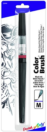 Pentel Color Brush Pen, Black (GFLBP101) - color: Black