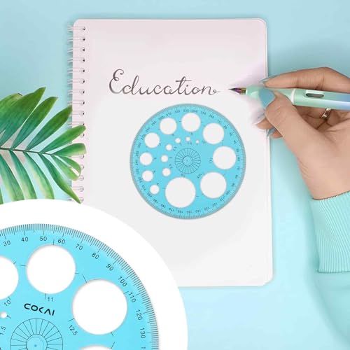 Circle Template for Drawing, Plastic Circle Stencil Geometric Circle Ruler for Drafting, Large and Small Circle Drawing Tool for School Office Supplies - color: blue