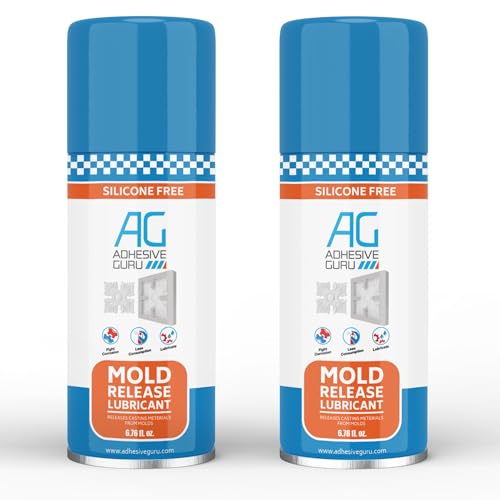 Adhesive Guru Non Silicone Epoxy Mold Release Spray (2x6.76 fl oz), Silicone-Free Release Agent Aerosol Spray for Epoxy Resin Molds, 2 Pack - color: 6.76 fl oz, size: 2 Pack