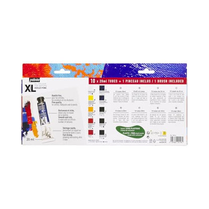 PEBEO Pébéo Fine XL Oil Paint Set, 10 x 20 ml + Brush, Complementary Colours - size: 10 x 20 ml + Brush