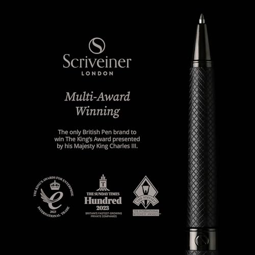 Scriveiner All Black Ballpoint Pen -Stunning Luxury All Metal Matt Black Pen, Schmidt Black Refill, Best Gift Set for Men & Women, Professional Executive Office, Nice Fancy Designer Pens - color: 9. All Black