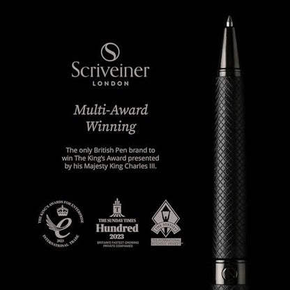 Scriveiner All Black Ballpoint Pen -Stunning Luxury All Metal Matt Black Pen, Schmidt Black Refill, Best Gift Set for Men & Women, Professional Executive Office, Nice Fancy Designer Pens - color: 9. All Black