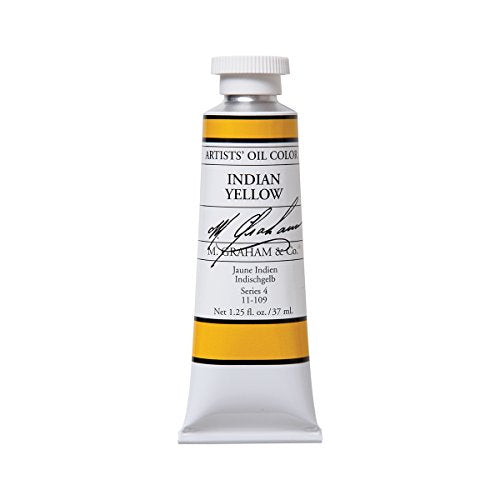 M. Graham Artist Oil Paint Indian Yellow 1.25oz/37ml Tube - color: Indian Yellow, size: 1.25 Fl Oz (Pack of 1)