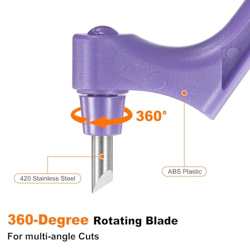 HARFINGTON Craft Cutting Tools 15/30/45 Degree Blades 360 Degree Rotating Blade Stainless Steel Cutter Pen Knife with Mat for DIY Crafts Stencils Scrapbooks, Purple - color: Purple