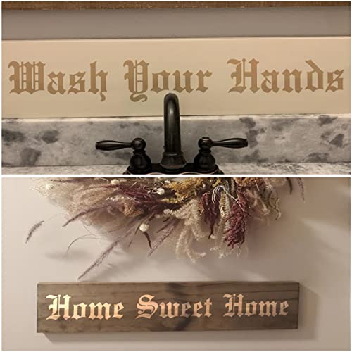 4 Inch Alphabet Letter Stencils for Painting - 70 Pack Old English Letter Stencil Templates with Numbers and Signs for Painting on Wood, Reusable Letters Stencils for Chalkboard Wood Signs & Wall Art - size: 4 Inch