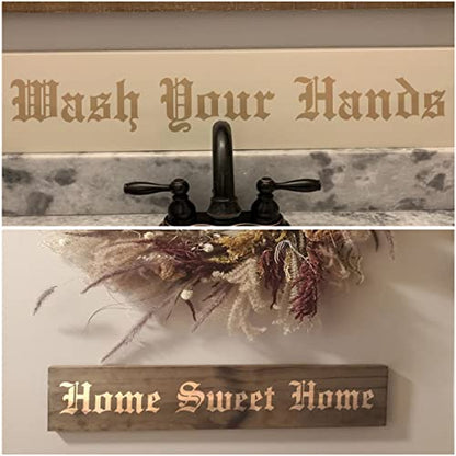 4 Inch Alphabet Letter Stencils for Painting - 70 Pack Old English Letter Stencil Templates with Numbers and Signs for Painting on Wood, Reusable Letters Stencils for Chalkboard Wood Signs & Wall Art - size: 4 Inch